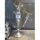 A George V Silver Epergne, one vase missing. Chester 1936, Loaded, 26cm high.