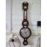 An early 19th century mahogany and boxwood inlaid banjo barometer, inscribed D. Arnoldi, Gloucester,
