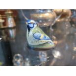 A Continental enamelled box in the form of a bird, as found