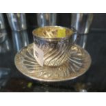 A French silver tea cup and saucer, circa 1900. 103grms