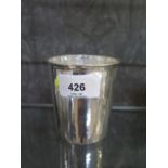 A French silver beaker, quite plain 19th century 8.5cm high 93 grams