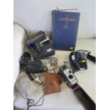 A Cherry Excellent miniature camera, with tripod and shutter release, Bell & Howell 624 cine camera,