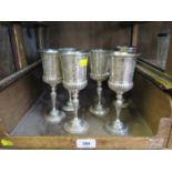 A set of six silver plated goblets, circa 1900