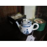 A Wedgwood mini Kutani crane trio cup, saucer and plate in box, together with mini Masons