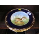Five Spode cabinet plates - Game Biro series with pintail, mallard, snipe, pheasant and quail, all