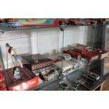 MF 988 set of six Jeeps in original box, seven other tin toys including a cream Chevrolet
