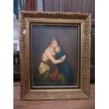 Arthur Hayward (18875-1971). Oil on canvas. Portrait of two ladies. Signed lower left. In gilt