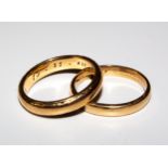 Two 18 carat wedding rings