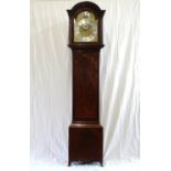 A Fine George III Feathered Mahogany Longcase Clock. Circa 1790. The movement rack striking on a
