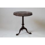A Fine Early George III Mahogany Galleried Occasional Table. Circa 1760 With a reeded column