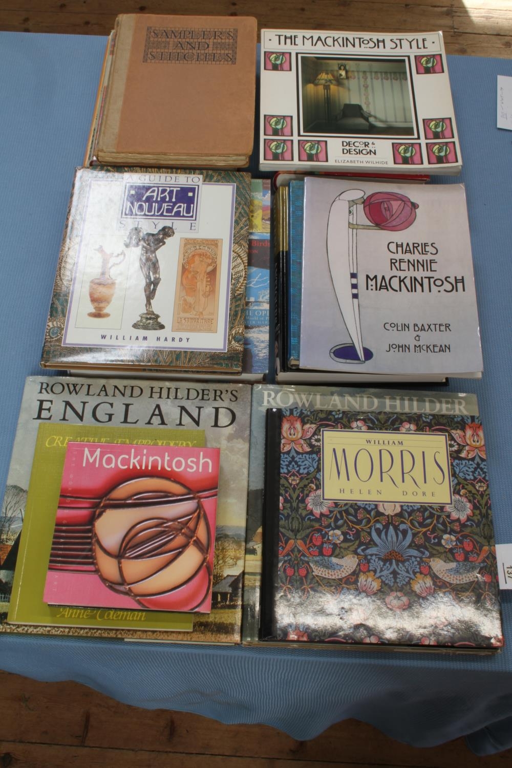 Antiques and art reference books including three Charles Rennie Mackintosh, William Morris, two
