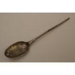 An 18th Century Mote Spoon , apparently un marked. engraved with a star and the initial S