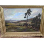 Scottish 19th Century School. In the manner of Muir. Oil on canvas. Landscape. Relined