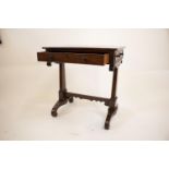 A Rare Regency Elm Side Table. Circa 1925. Fitted with a single drawer. Bobbin borders throughout.