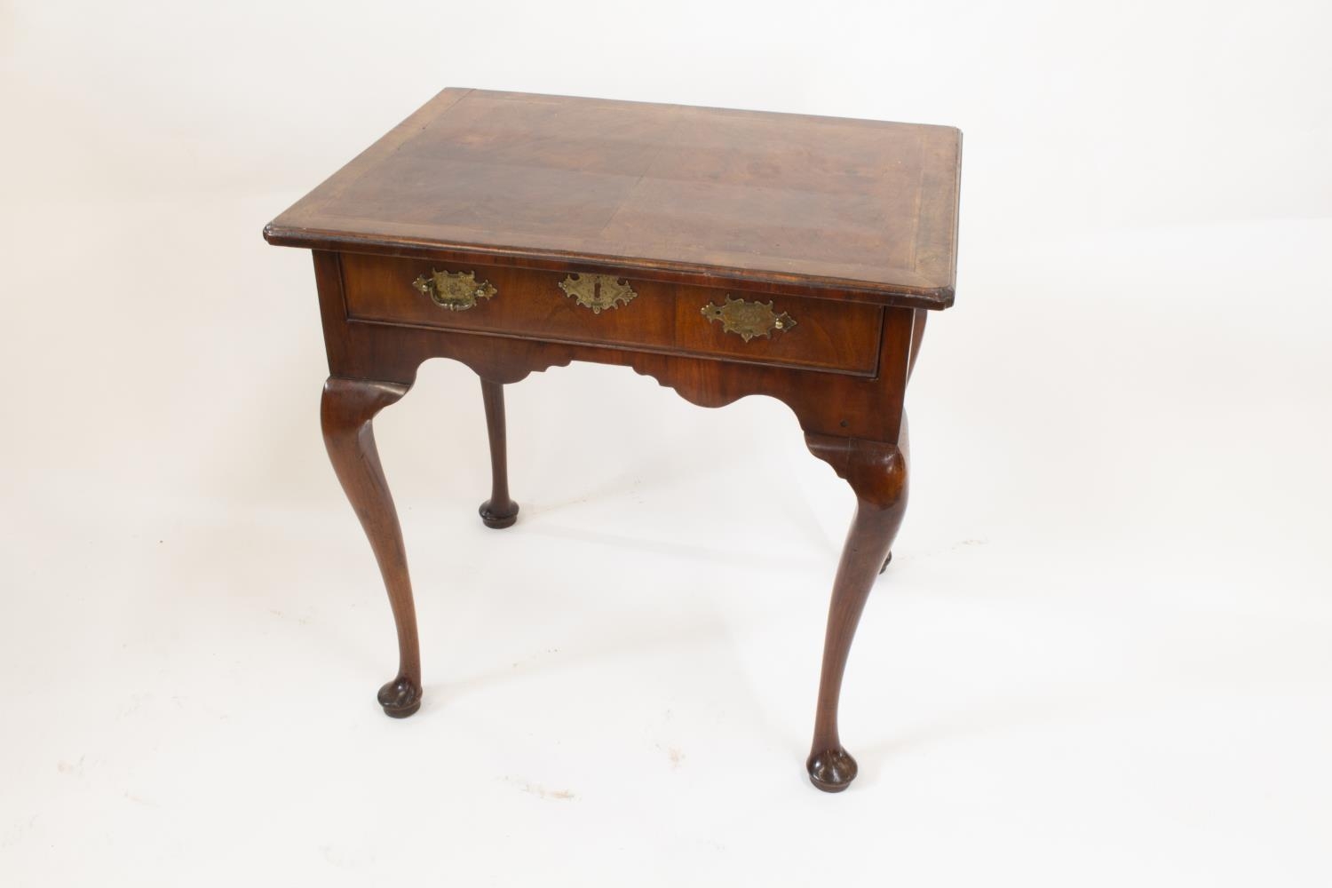 A George II Irish Walnut Side Table. Circa 1740. Fitted with a single frieze drawer. On cabriole - Image 2 of 2