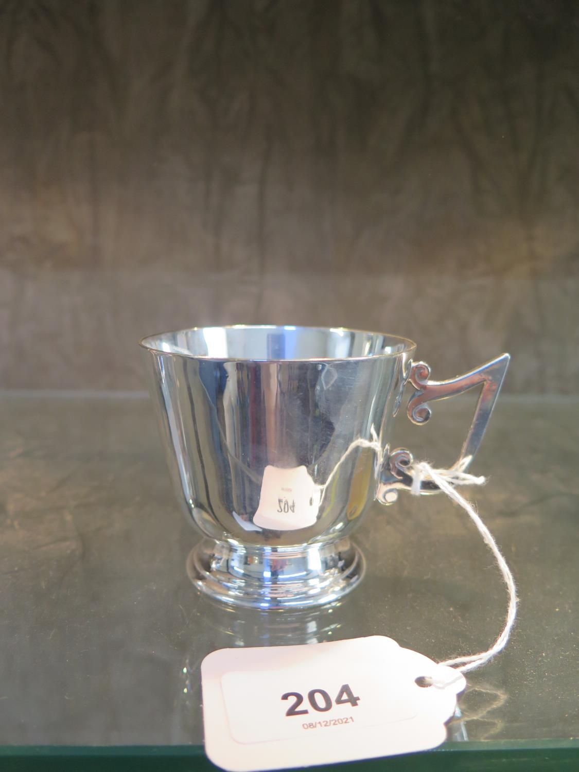 Beardorf silver plated cup with ear handle 7cm