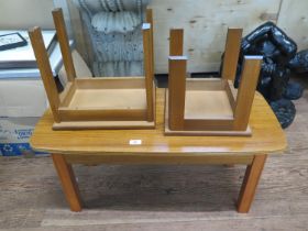 A laminate table and a pair of occasional tables (3)