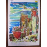 Watercolour, 'Gatti di Taormina' Sicily, Italy; framed, signed, J. Miano and dated 2007. Bought in