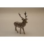 A Modern Sterling Silver Figurine of a Stag. C F Hancock & Co. London 1990. Realistically