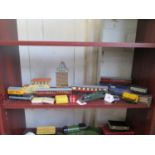 Hornby Dublo suburban coaches, wagons, signal cabin, Wardie accessories and a Farish locomotive body