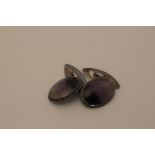 A pair of Blue John cufflinks