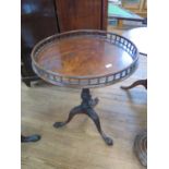 A Fine Early George III Mahogany Galleried Occasional Table. Circa 1760 With a reeded column