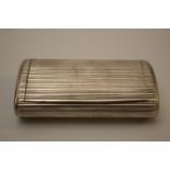 A George III Sterling Silver Snuff Box. John Reily. London 1811. With reeded decoration. Gilt