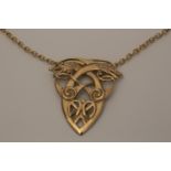 A 9 carat gold pendant in the Celtic style on a 9 carat gold neck chain 12g