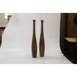 A Pair of 18th century Mahogany Pilasters. With fluted decoration. And a pair of Indian Exercise