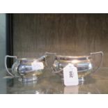 C. Bros, silver plated cream jug and sugar basin (2)
