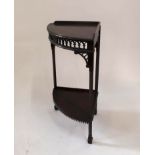 A Chinese Chippendale Revival Mahogany Corner Stand. 20th century
