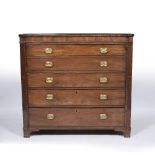 A MID 19TH CENTURY MAHOGANY SECRETAIRE CHEST the secretaire drawer with fitted interior, including a