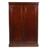 AN EARLY TO MID 19TH CENTURY MAHOGANY TWO DOOR WARDROBE originally retailed by Druce & Co of 68/69 &