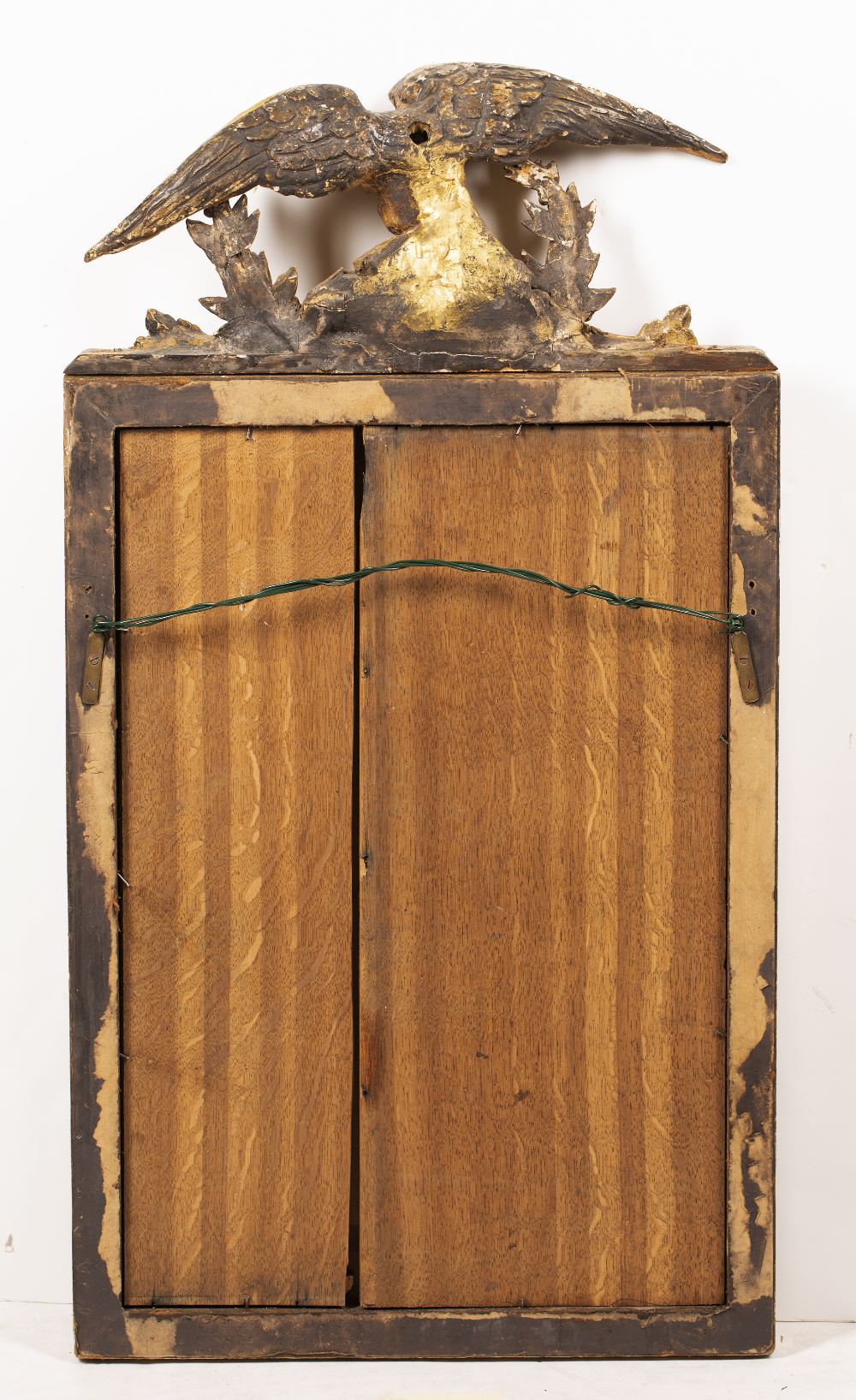 A 19TH CENTURY GILDED GESSO FRAMED RECTANGULAR WALL MIRROR with an eagle crest, 50.5cm wide x 94cm - Image 2 of 2