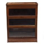 A GLOBE WERNICKE STYLE THREE TIER GLAZED BOOKCASE 87cm wide x 30cm deep x 113cm high Condition: