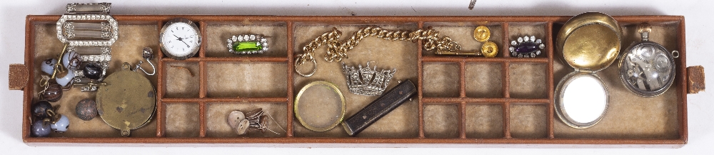 A LEATHER JEWELLERY CASE with fitted interior by Finnigans of New Bond Street, contents to include a - Image 2 of 7