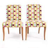 A PAIR OF PORADA CONTEMPORARY UPHOLSTERED CHAIRS each 50cm wide x 60cm deep x 81cm high (2)