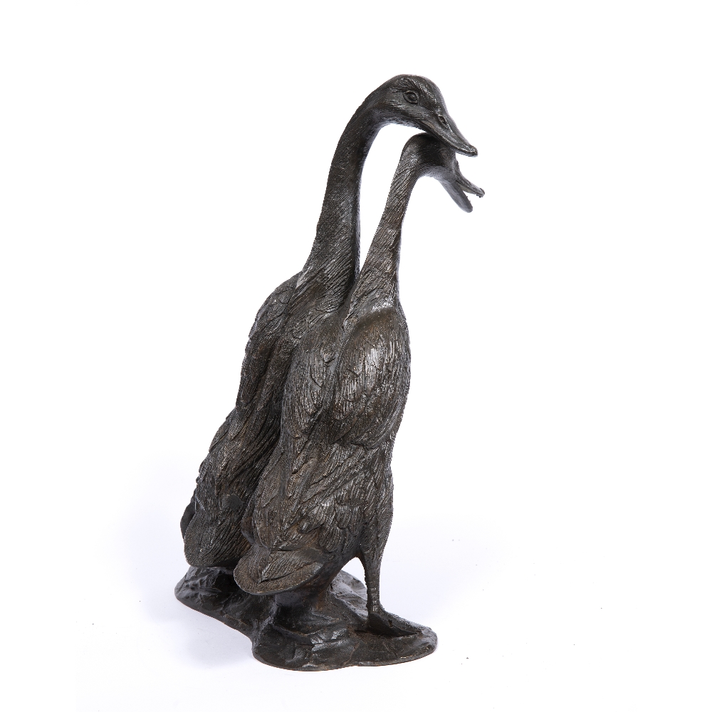 20TH CENTURY SCHOOL Two ducks, bronze, unsigned, 35cm high Condition: some minor marks to the - Image 2 of 3