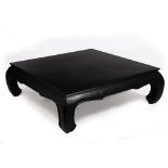 AN EBONISED WOODEN LARGE SQUARE COFFEE TABLE 135cm square x 42cm high Condition: minor surface marks