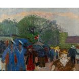 JENS SORENSEN (1887-1953, DANISH SCHOOL) The Fairground at Bakken Near Copenhagen, oil on canvas,