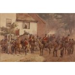 ORLANDO NORIE (1832-1901) The Royal Engineers outside an Inn on Dartmoor, circa 1880, watercolour,