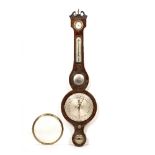 A MAHOGANY DIAL BAROMETER by G Maspero of Manchester, 25cm wide x 98cm high Condition: the dial