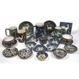 A COLLECTION OF EARLY 20TH CENTURY JERUSALEM TIN GLAZED POTTERY to include a jug and four