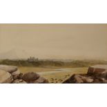 WILLIAM HENRY BARTLETT (1809-1854) Distant View of Harlech Castle, watercolour, 14cm x 24.5cm,