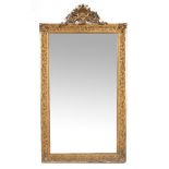 A LATE 19TH CENTURY GILDED GESSO RECTANGULAR WALL MIRROR 90cm wide x 162cm high Condition: some