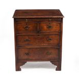 A SMALL LATE 20TH CENTURY GEORGIAN STYLE MAHOGANY CHEST OF TWO SHORT AND TWO LONG DRAWERS beneath