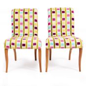 A PAIR OF PORADA CONTEMPORARY UPHOLSTERED CHAIRS each 50cm wide x 60cm deep x 81cm high (2)