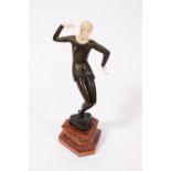 AFTER PREISS 'The Dancer', bronze, composite and marble, bearing name F.Preiss to the base, 36cm