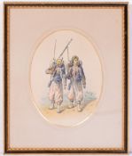 ORLANDO NORIE (1831-1901) French Zouave Infantry, watercolour, signed lower right, 18cm x 13cm (