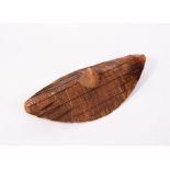 A UGANDA, GANDA SHIELD wood, matt patina, with cane work, 69cm long At present, there is no